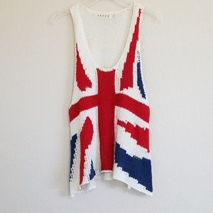 Rehab British Flag Knit Tank Top S